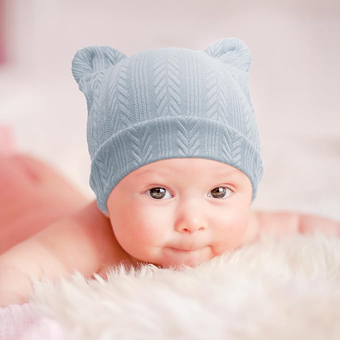 DRESHOW BQUBO 6 Pack Baby Hats for Boys Girls Unisex Baby Hat Soft Knit Cap - Image 3