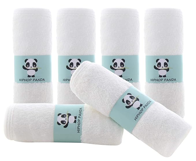 HIPHOP PANDA Baby Washcloths, Rayon Made from Bamboo by HIPHOPPANDA