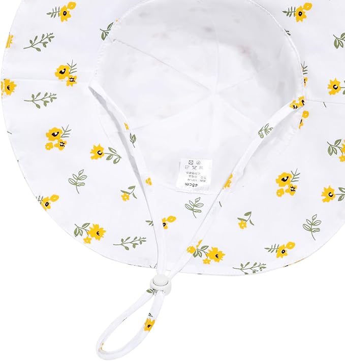Baby Girl Sun Hat with UPF 50+ Outdoor Adjustable Beach Hat with Wide Brim - Image 4