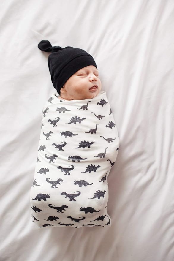 Copper Pearl Baby Beanie Hat Top Knot Stretchy Sof Midnight - Image 5