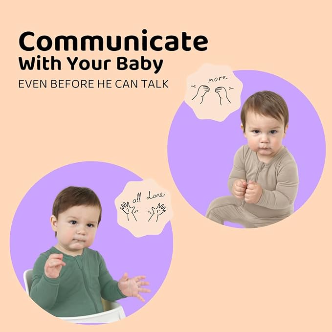 APLAINR Baby Sign Language Bib, Silicone Baby Bibs, ASL Graphics, Food Catcher - Image 4