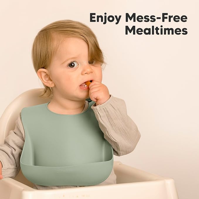 KeaBabies 2-Pack Silicone Baby Bibs - Image 9