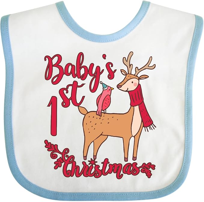 inktastic Baby's First Christmas Baby Bib by Inktastic