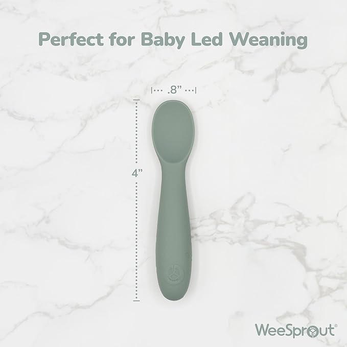 WeeSprout Baby Spoons for Self Feeding 6 Months +, Soft & Durable Silicone - Image 2