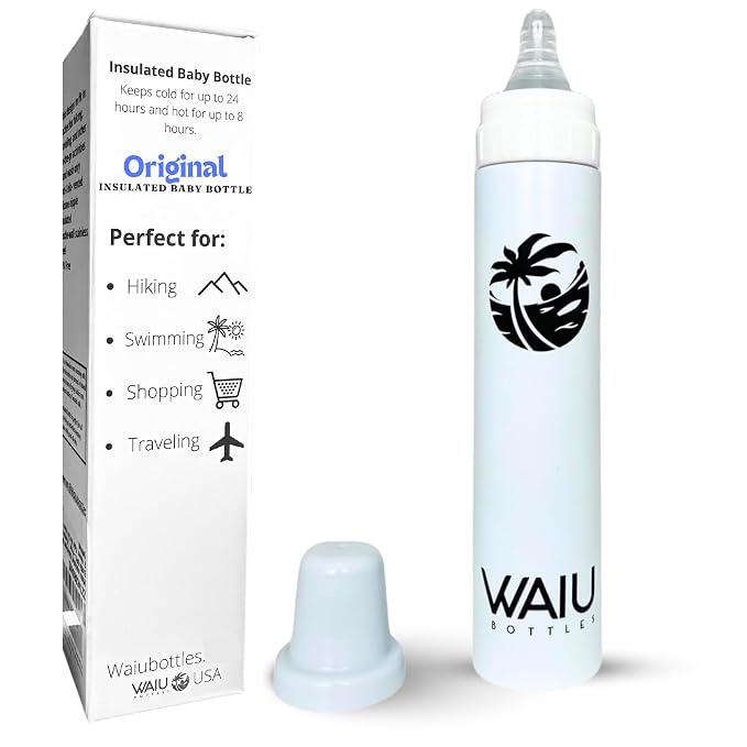 Versatile Waiu Insulated Baby Bottle | 4 oz & 6 oz Sizes | Keeps Drinks Hot by WaiuBottles