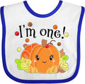 inktastic I'm One- Pumpkin Birthday Autumn Baby Bib by Inktastic