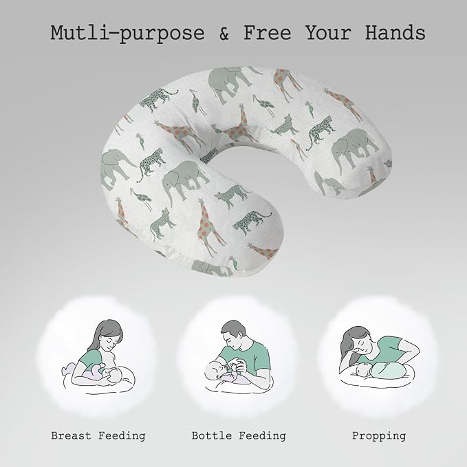Little Grape Land Nursing Pillow, Soft 100% Cotton Breastfeeding Pillow - Image 3