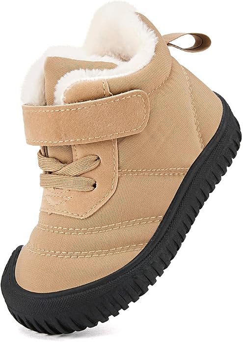 BMCiTYBM Toddler Baby Snow Boots Winter Shoes Boys Girls Cold Weather Baby Faux - Image 3