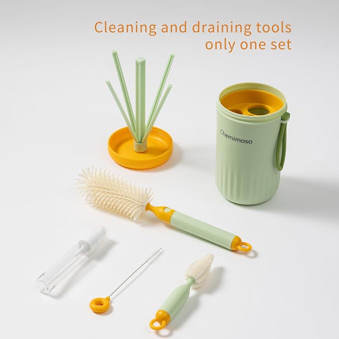 Chemimoso Travel Silicone Baby Bottle Cleaner Brush Set, Foldable Baby Bottle - Image 2