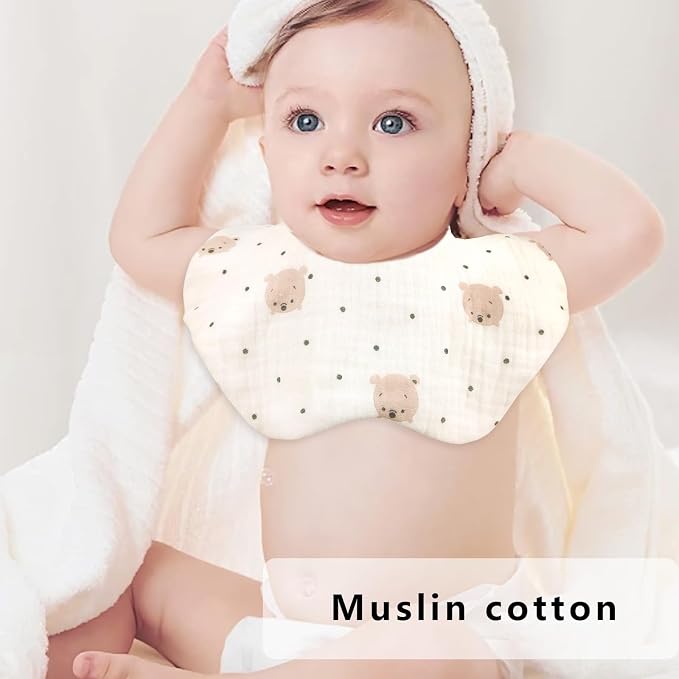 Baby Bibs Muslin Bibs for Baby Girl Boy for Drooling and Teething 10 Pack - Image 6