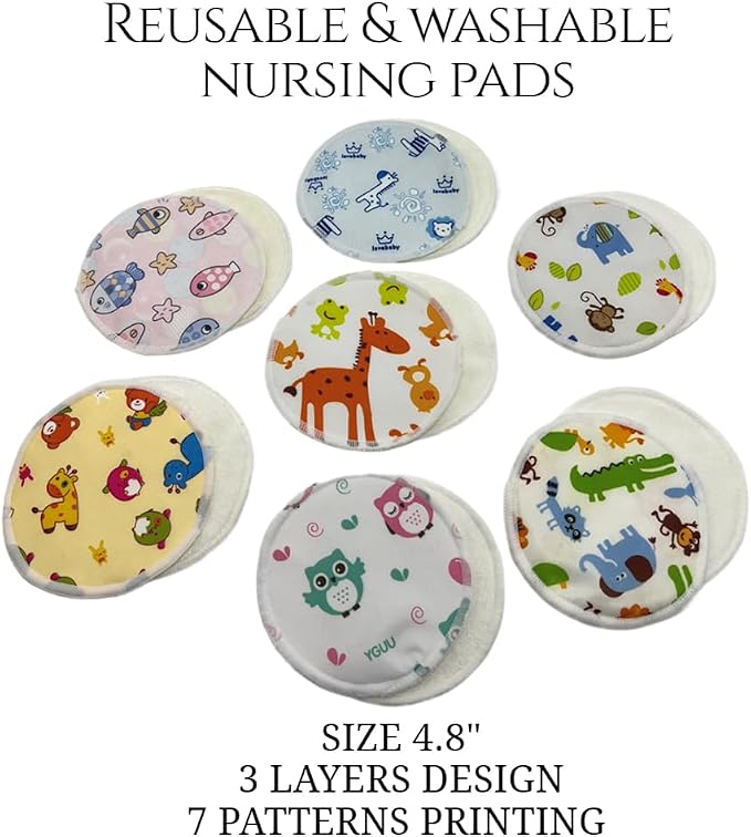 Reusable Nursing Pads 14 Pack, Washable Breast Pads Breastfeeding Essentials - Image 2