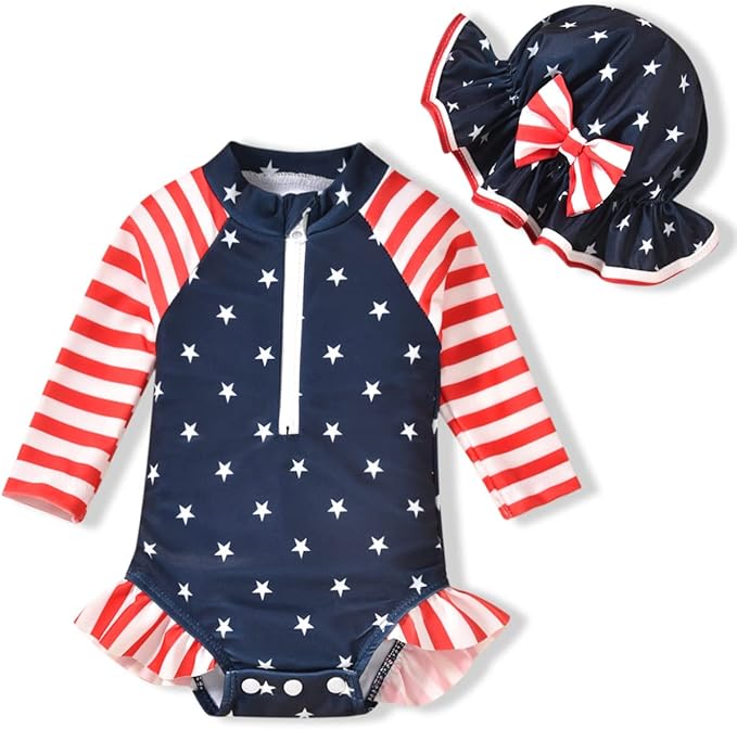 Aalizzwell Baby Girls Long Sleeve One Piece Swimsuit by Aalizzwell