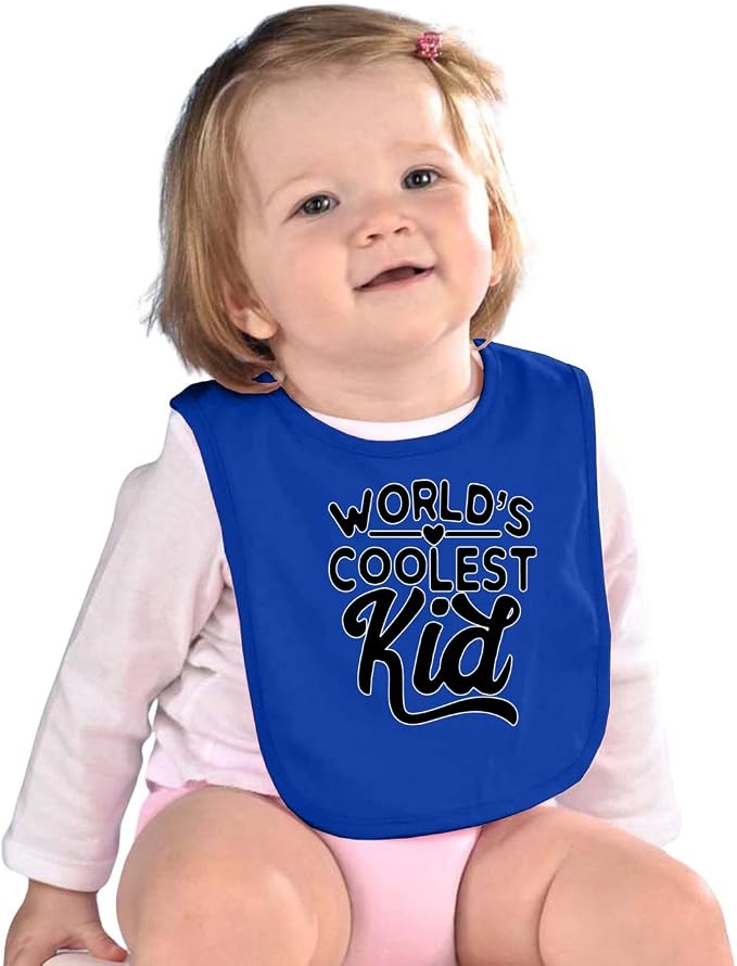 World's Coolest Kid Funny Cute Humor Infant Premium Jersey Baby Bib - Image 3