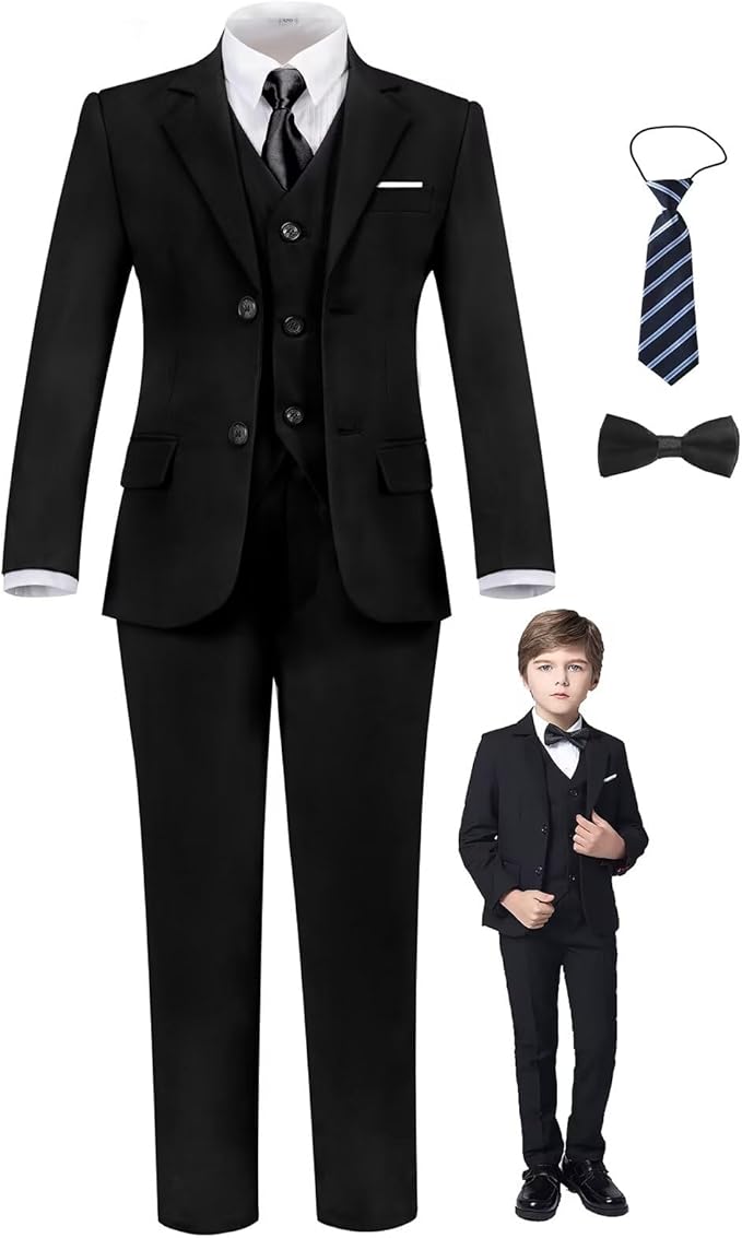 Boys Suit Set Slim Fit Kids Formal Suits Toddler Tuxedo Wedding Prom Classic - Image 7