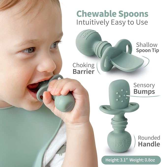 SAMiGO Silicone Baby Spoons Self Feeding 6+ Months - Image 2