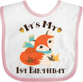 inktastic 1st Birthday Woodland Fox Baby Bib by Inktastic