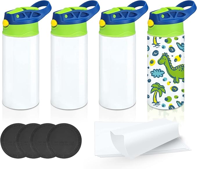 Kids Sublimation Tumbler, 12oz Sublimation Water Bottle Blanks, Straight by XccMe