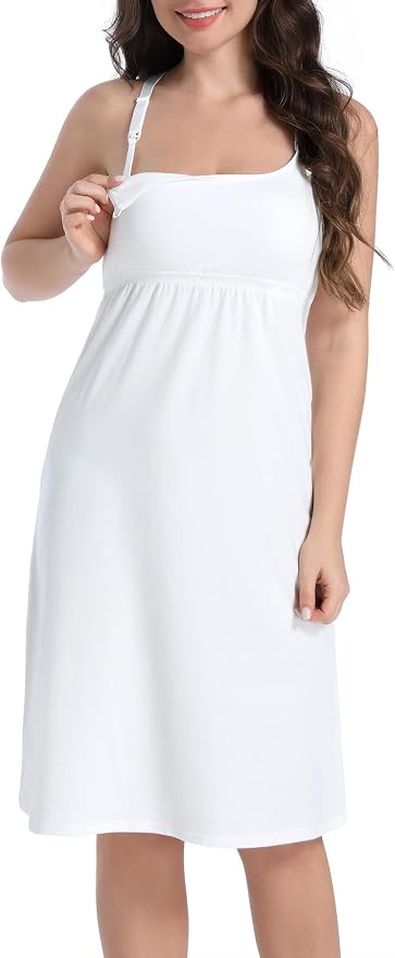 SUIEK 3-Pack Maternity Nursing Nightgown Cotton Breastfeeding Dress Pregnancy - Image 2