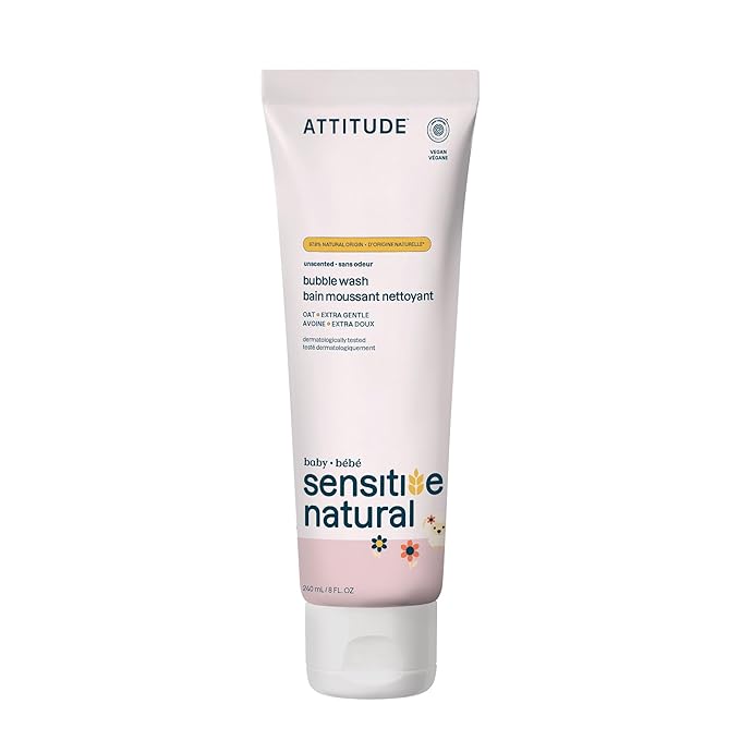 ATTITUDE Bubble Body Wash for Baby, EWG Verified, Extra Gentle, Enriched by ATTITUDE
