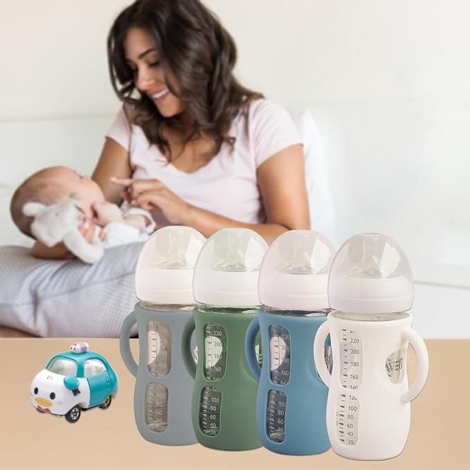 4 Pack Silicone Sleeves for Avent Natural Glass Baby Bottles, Anti Breakage - Image 4