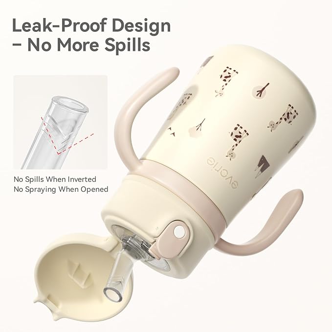 Evorie Leak Proof Vacuum Insulated Water Bottle, 316L Stainless Steel Sippy Cup - Image 2