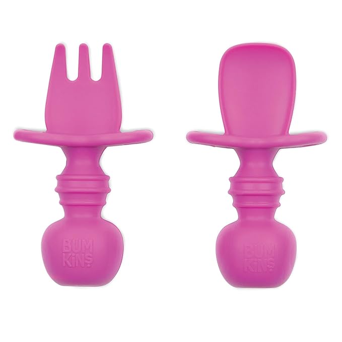 Bumkins Baby Utensils Set, Chewtensils Silicone Spoons by Bumkins