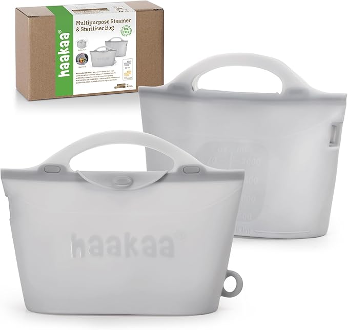 Haakaa Silicone Microwave Steamer & Steriliser Bag, 70oz/2000ml Large Capacity by haakaa