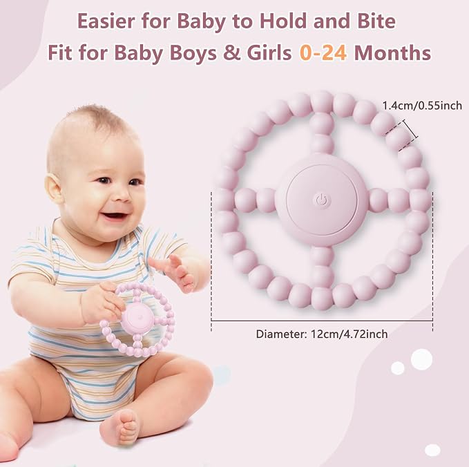 Vibrating Sensory Teething Toys, Soothing Chew Ring - Image 3