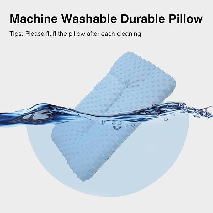 Reidio 1Pcs Toddler Pillow Double Sided Warm Plush & Minky Dot Fabric Kids - Image 7