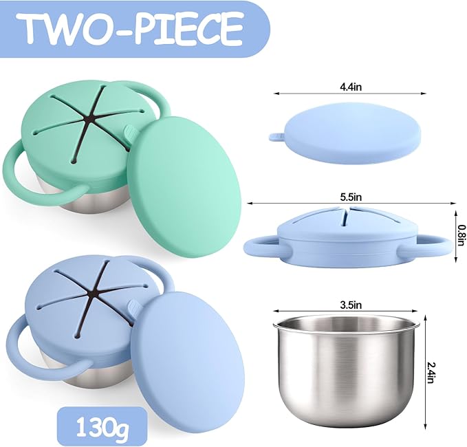 Mity rain 2-Pack Stainless Steel Snack Containers - Image 2