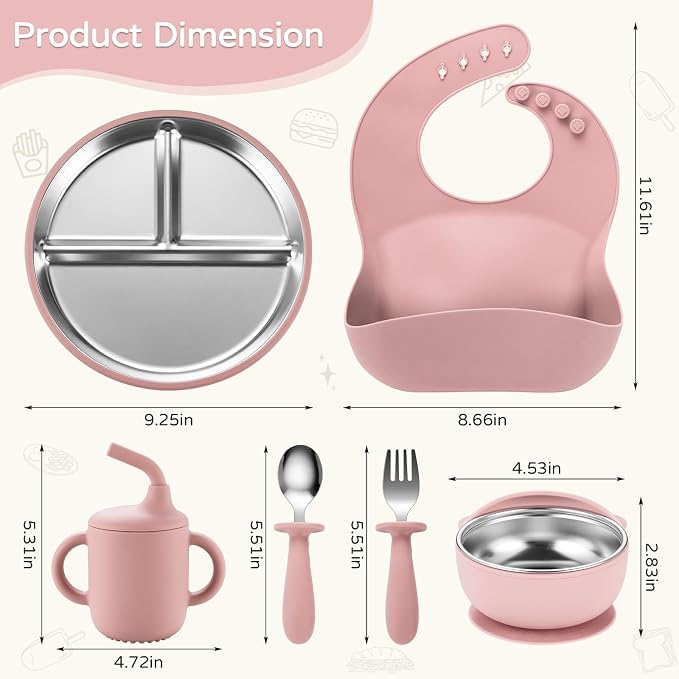 Toddler Plates and Bowls Set Stainless Steel - Image 6