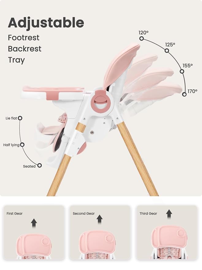 Foldable High Chair with Soft Cushion, High Chairs - Image 2