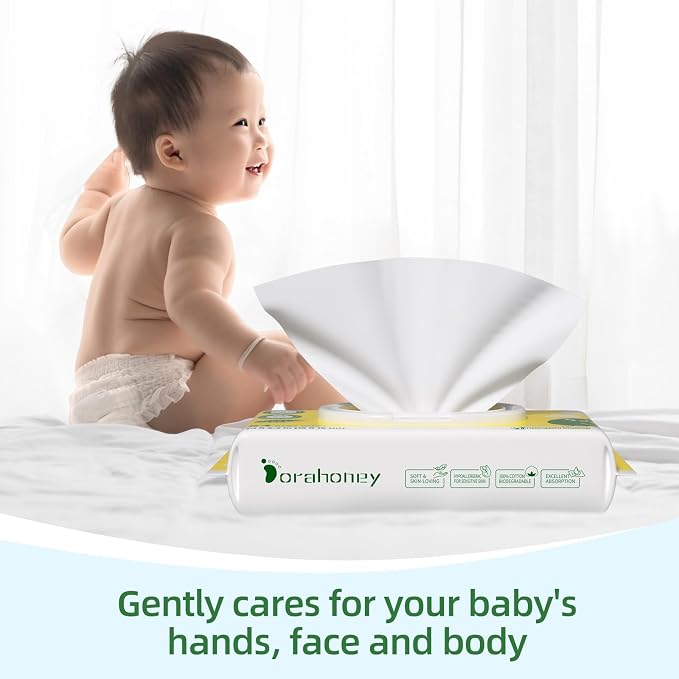 100% USA Cotton Baby Wipes for Sensitive Skin, 99% Purified Water Unscented Wet - Image 5