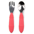Bumkins Toddler Utensils, Kids Size Fork and Spoon Set, Silicone and by Bumkins