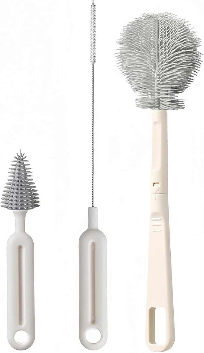 Bottle Brush Set Baby Bottle Cleaner Kit wtih Silicone Brush Nipples Brush by Unknown
