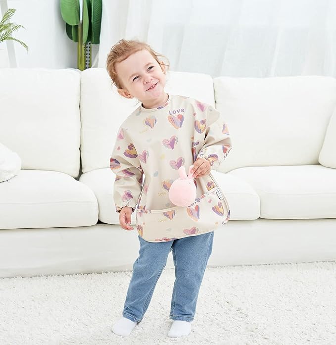 GZMM Waterproof Baby Bibs, Infant Toddler Long Sleeve Feeding Bib - Image 6