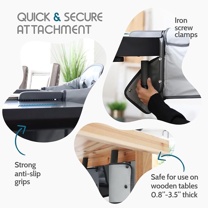 Elegant Faux Leather Hook-On High Chair - Image 3
