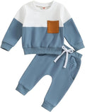 Kupretty Toddler Baby Boy Fall Winter Clothes Color Block Long Sleeve by Kupretty