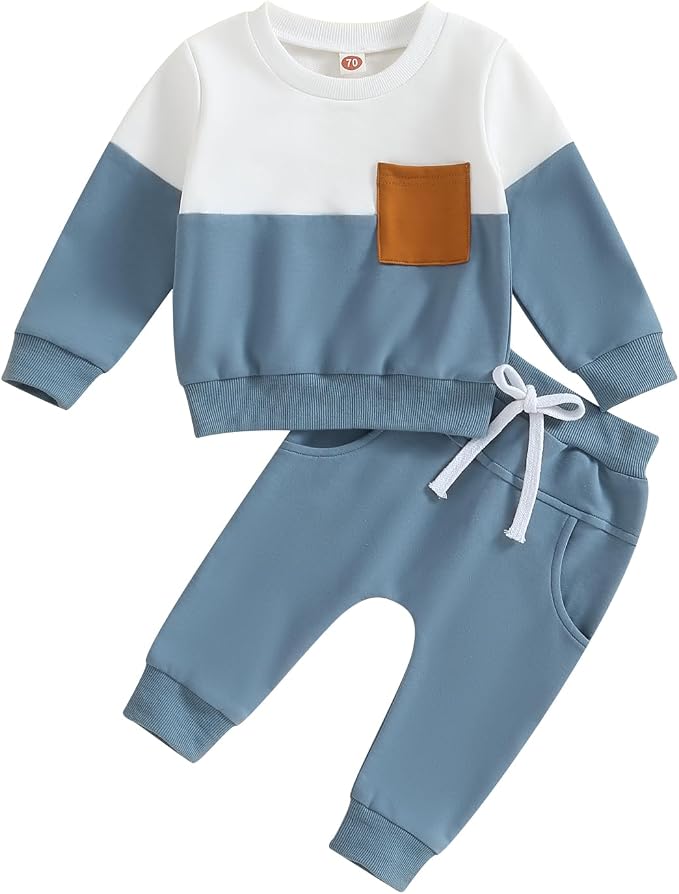 Toddler Baby Boy Fall Outfits Long Sleeve Crew Neck Pullover Sweatshirt + by Lucikamy