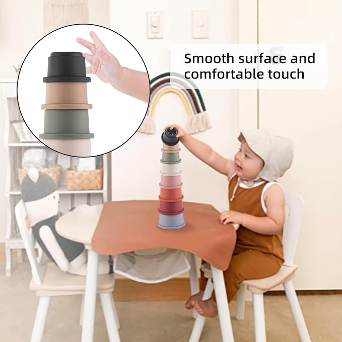 ZYFLSQ Stacking Cups Baby Toy, Nesting Cups 8 Pcs - Image 3