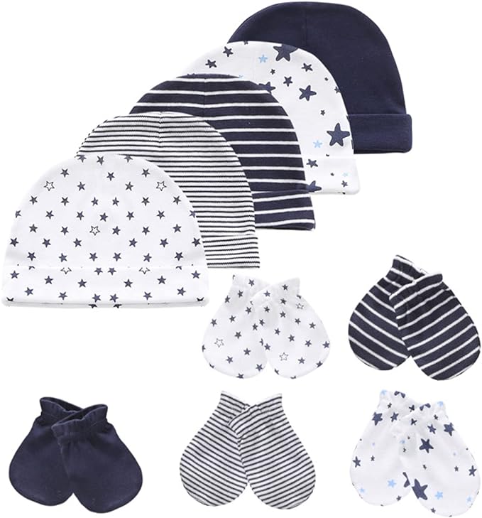 Baby Hat and Mittens Set Newborn Baby Hats Caps by MAMIMAKA