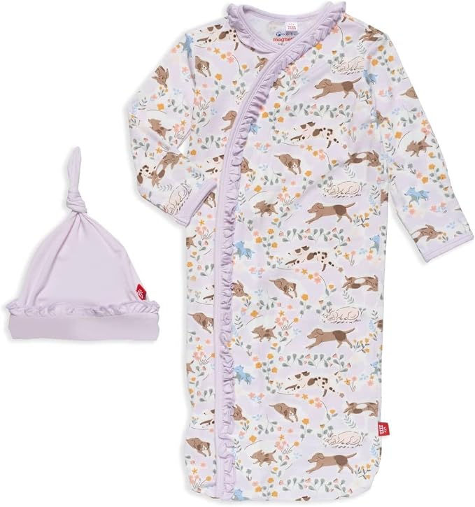 Magnetic Me Modal Newborn Sleeper Gown & Hat Set | Silky Soft Modal Fabric by magneticme
