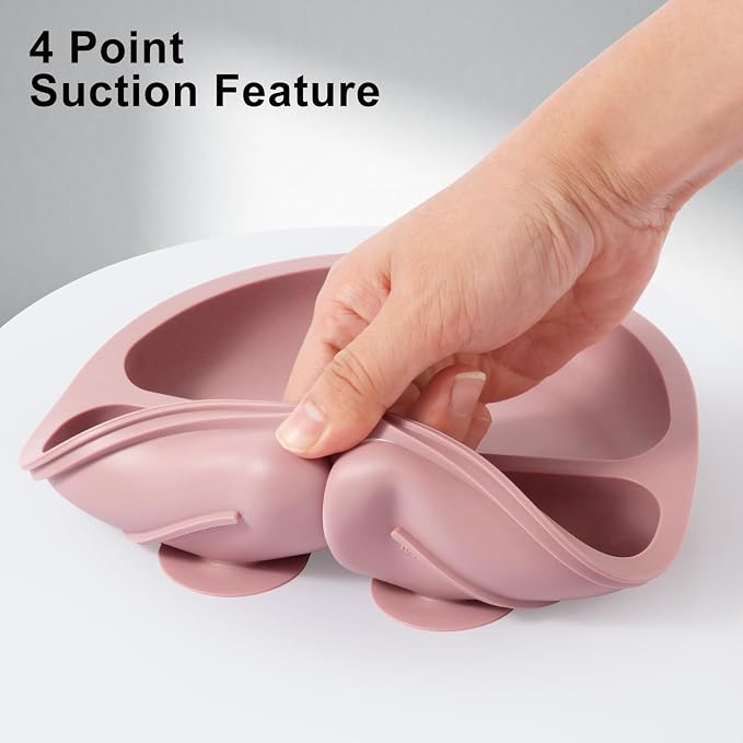 Silicone Feeding Set, 2 Pack Divided Toddler Plates - Image 6