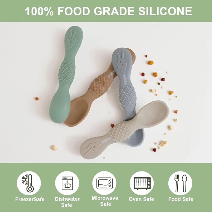 Silicone Baby Spoons – Soft Tip, Gum-Friendly, BPA Free, Dishwasher Safe - Image 2