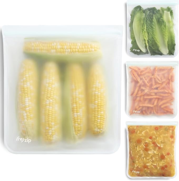 zip Gallon Reusable Storage Bags, Food-Grade 100% Food-Safe PEVA, by rezip