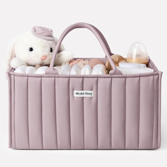Blissful Diary Baby Diaper Caddy Organizer, Stylish Storage Basket by ForEveryBabysBetterLife
