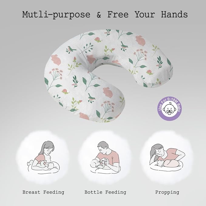 Little Grape Land Nursing Pillow, Soft 100% Cotton Breastfeeding Pillow - Image 3