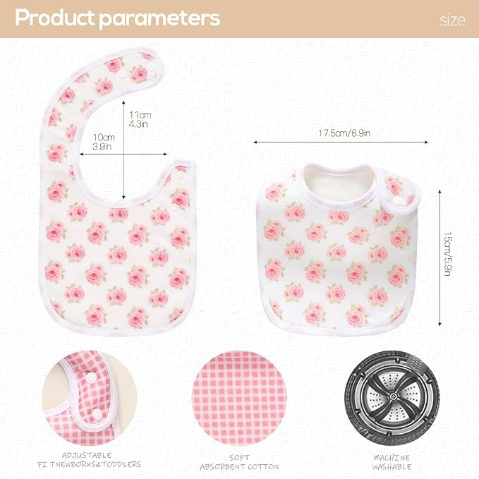 8 Pack Baby Bibs Unisex Adjustable - Image 2