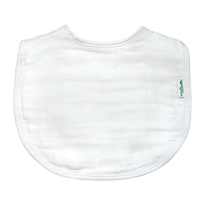 green sprouts Muslin Bibs Made from Organic Cotton| 4 Absorbent Layers Protect - Image 2