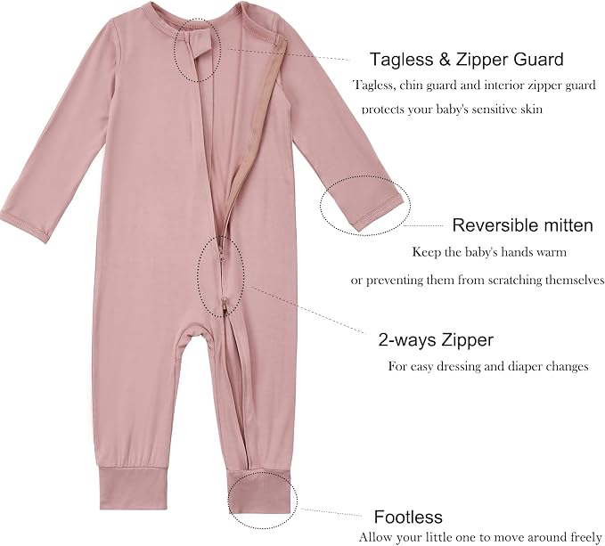 Aablexema Baby Footless Pajamas Zipper - Image 5